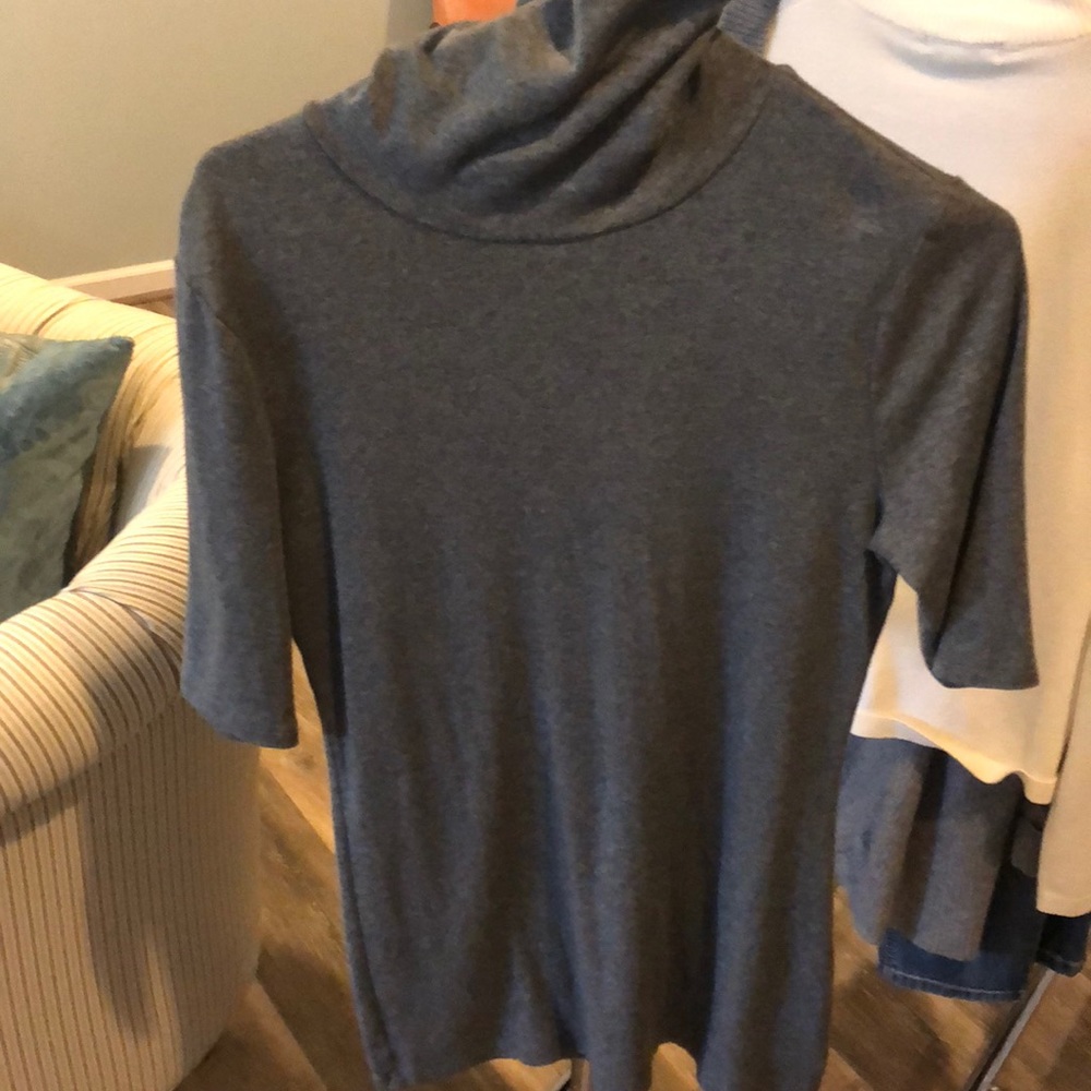 Cotton mid sleeve turtleneck